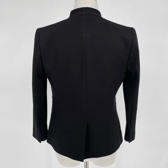 J. CREW 365 Black Going Out Blazer Open Front Minimalist Office Size 4 Petite - Picture 7 of 13
